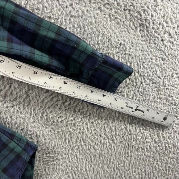 Ralph Lauren Shirt Men's Medium Green Blue Tartan Plaid Check Pony Slim Preppy - Picture 6 of 10